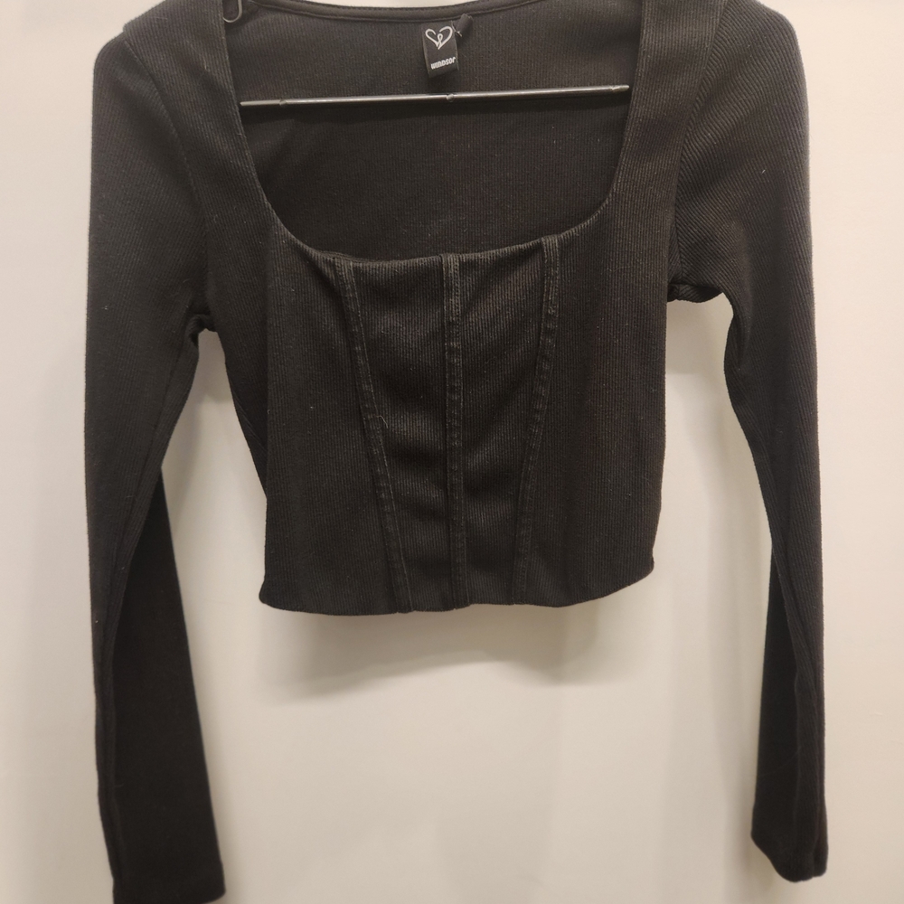 Windsor Black Square Neck Crop Top